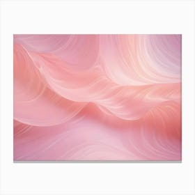 An Abstract Image Of Flowing, Wavy Lines In Shades Of Pink, Creating A Soft And Dreamy Background 1 Canvas Print