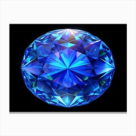 3d Render Of A Large Blue Diamond Canvas Print