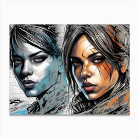 Graffiti Girls Canvas Print