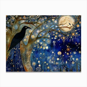 Boho Nature with Nightbirds # 1 Canvas Print