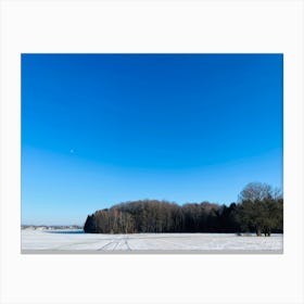 Snowy Field With Blue Sky 1 Canvas Print