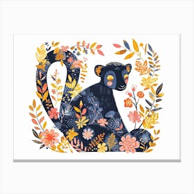 Little Floral Lemur 2 Canvas Print