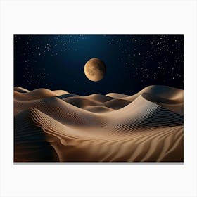 Moon In The Desert 1 Canvas Print