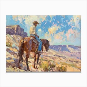 Cowboy In Chihuahuan Desert Texas 1 Canvas Print