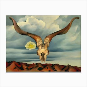 Georgia O'Keeffe - Ram's Head, White Hollyhock-Hills Canvas Print