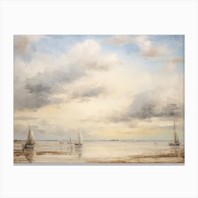 Lake Sailboat Painting Canvas Print