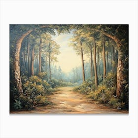 Three Dimensional a Forest Landscape as A Nature Canvas Print