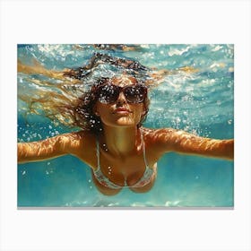 Woman Swimming 9 Canvas Print