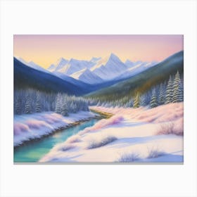 Winter's Whisper: A Mountain Creek 7 Canvas Print