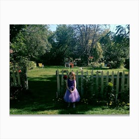 Little Girl In Purple Dress Canvas Print