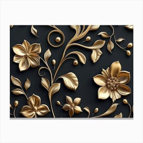 Golden Flowers 4 Canvas Print