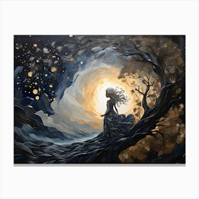 Girl In The Forest Canvas Print