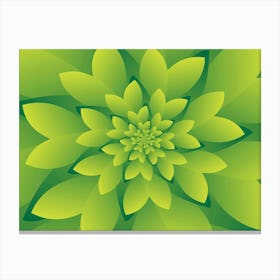 Abstract Green Floral Design Background Wallpaper Canvas Print