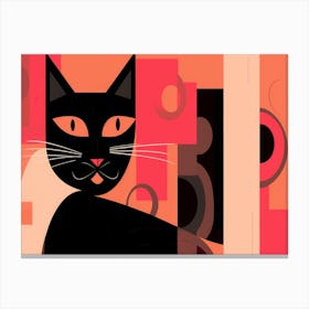 Abstract Black Cat Canvas Print