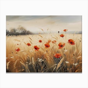 Poppies In The Field 3 Canvas Print