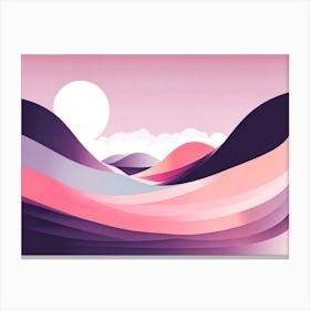 Abstract Landscape, minimalistic vector art 4 1 Canvas Print