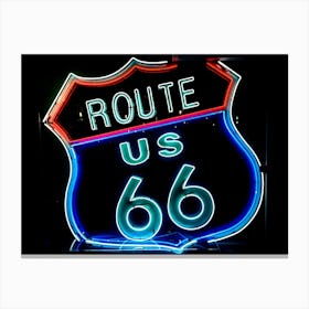 Route 66 Neon Sign Canvas Print