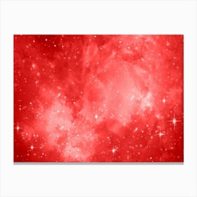 Red Galaxy Space Background Canvas Print