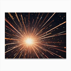 Abstract Image Of A Bright, Golden Light Explosion With Streaks Of Orange, Red, And Yellow, Resembling A Starburst Or A Burst Of Energy Canvas Print