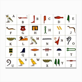 Hieroglyphic Ancient Letters Egypt Canvas Print