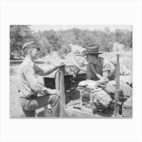 Farmer And His Younger Brother, Pie Town, New Mexico By Russell Lee Canvas Print