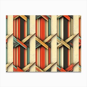 Seamless Relief Sculpture Designation Retro Pattern Curve Cross Flower Frame Vine Kaleidoscope Canvas Print