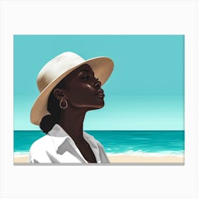 Illustration of an African American woman at the beach 7 Canvas Print