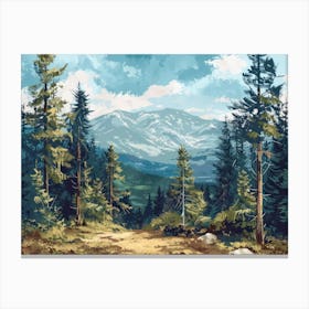 Landscape Forest Illustration 2 Canvas Print