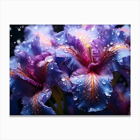 Raindrops On Iris Canvas Print