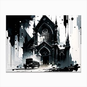 Church In Black And White 3 Canvas Print