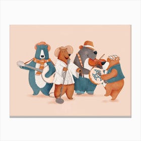 Bear Belly Folk Band animal Family Canvas Print
