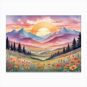 Sunset In The Mountains 7 Canvas Print