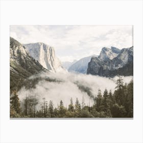 Foggy Yosemite Valley Canvas Print