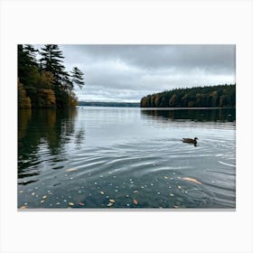 Texture Of A Calm Sea Under A Cloudy Autumn Sky Distinct Ripple Patterns On An Ocean Surface Wet L (1) Canvas Print