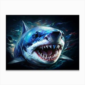 Close Up Of A Great White Shark S Mouth Canvas Print