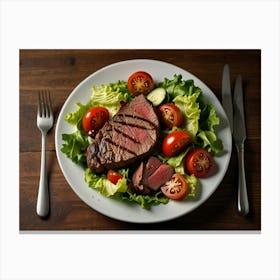 Steak On A Plate Canvas Print