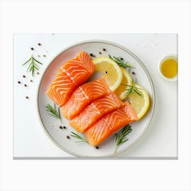 Salmon On A Plate 17 Canvas Print