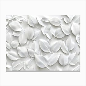 3d Art White Leaves Background 6 Canvas Print