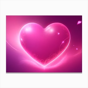 A Glowing Pink Heart Vibrant Horizontal Composition 3 Canvas Print