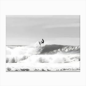 Black And White Surfer Canvas Print