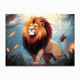 Fantasy Illustration Of A Wild Animal Tiger 3 Canvas Print