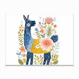 Little Floral Llama 1 Canvas Print
