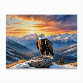 The White-Headed Sovereign Bald Eagle Canvas Print