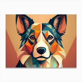 Geometric Dog Portrait Canvas Print