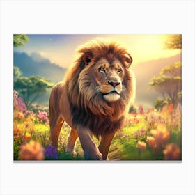 Majestic Lion 04 - AfriDesigns Canvas Print