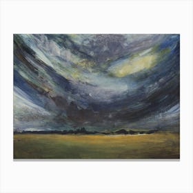 Gathering Storm - impressionism landscape hand painted dramatic sky nature Canvas Print