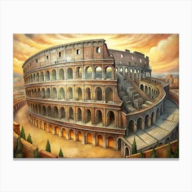 Majestic Roman Colosseum At Sunset 2 Canvas Print