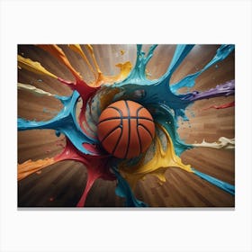 Default One Depicting A Realistic March Madness Scene Players 3 Canvas Print