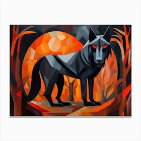 Wolf In The Moonlight 8 Canvas Print
