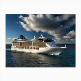 Cruise Ship In The Ocean Canvas Print